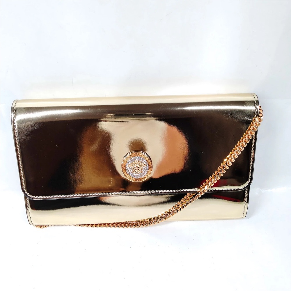 Versace La Medusa Gold Chain Clutch Bag